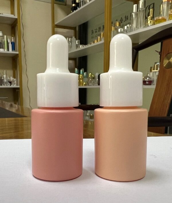 Lọ serum tròn lùn pastel nắp bóp trắng