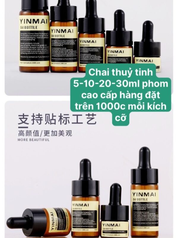 Chai thủy tinh nhỏ giọt Yinmai màu nâu Amber