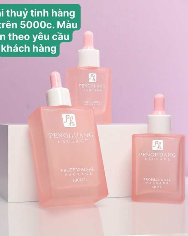Chai serum dáng vuông dẹt