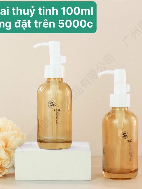 Chai vòi nhấn 100ml màu vàng trà